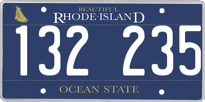 RI license plate 132235