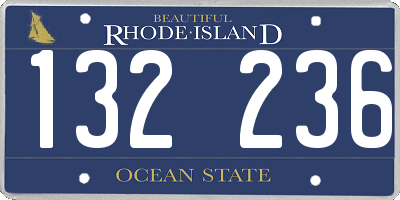RI license plate 132236