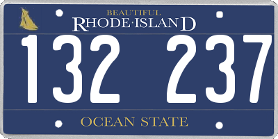 RI license plate 132237