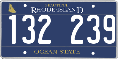 RI license plate 132239
