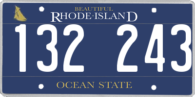 RI license plate 132243