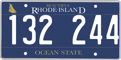 RI license plate 132244