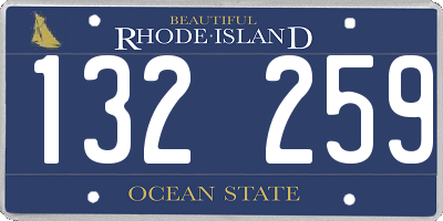 RI license plate 132259