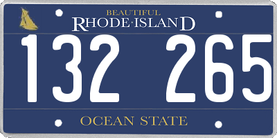 RI license plate 132265