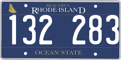 RI license plate 132283
