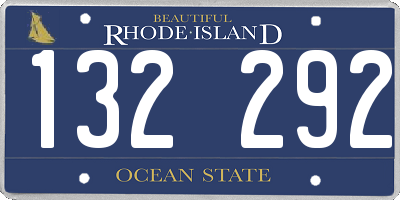 RI license plate 132292