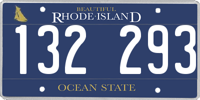 RI license plate 132293
