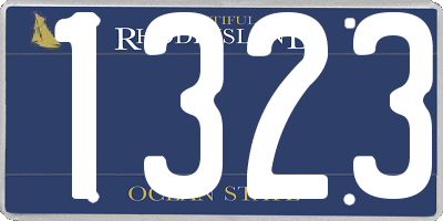 RI license plate 1323