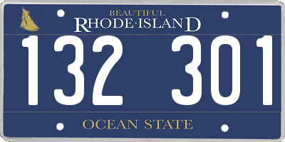 RI license plate 132301