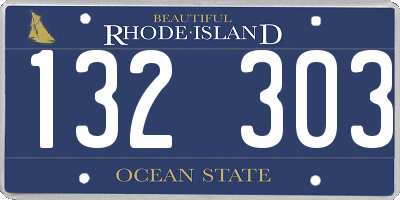 RI license plate 132303