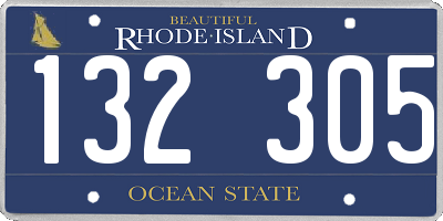 RI license plate 132305