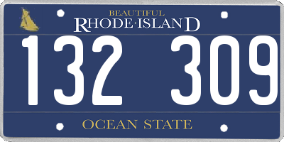 RI license plate 132309