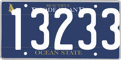 RI license plate 13233