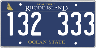RI license plate 132333
