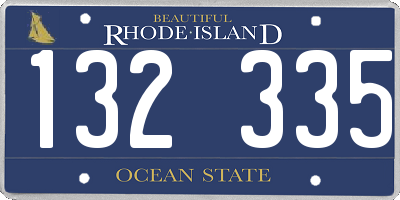 RI license plate 132335
