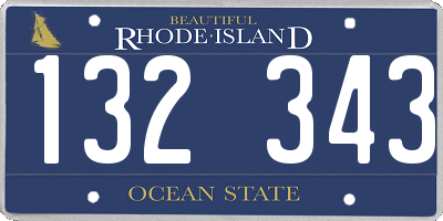 RI license plate 132343