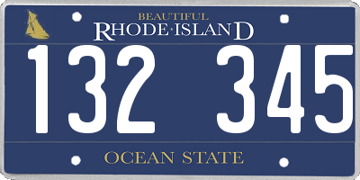 RI license plate 132345