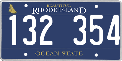 RI license plate 132354