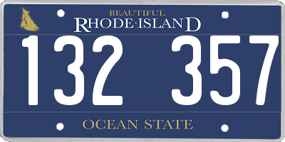 RI license plate 132357