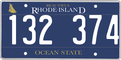 RI license plate 132374