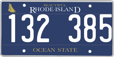 RI license plate 132385