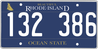 RI license plate 132386