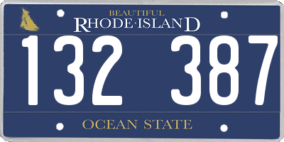 RI license plate 132387