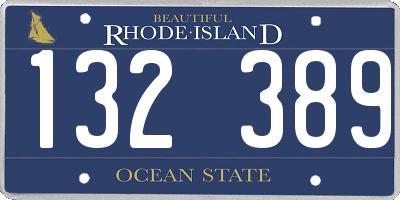 RI license plate 132389