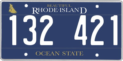 RI license plate 132421
