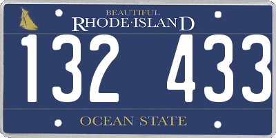 RI license plate 132433