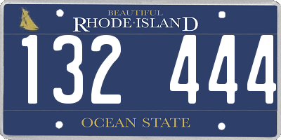 RI license plate 132444