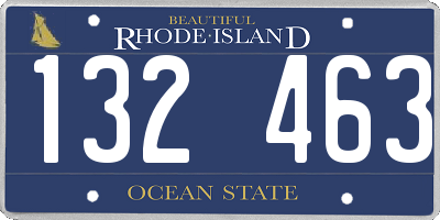 RI license plate 132463