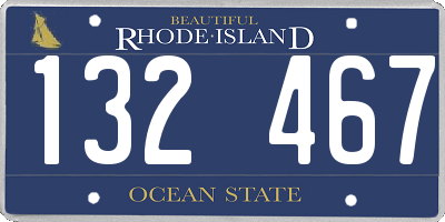 RI license plate 132467