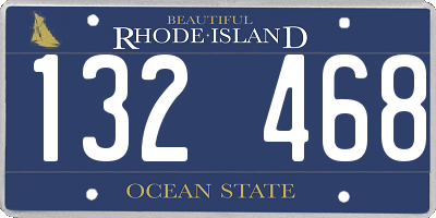 RI license plate 132468