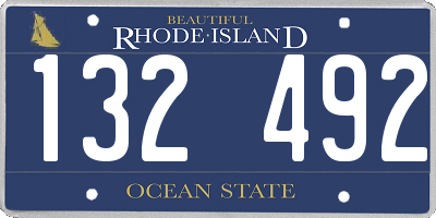 RI license plate 132492