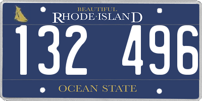 RI license plate 132496