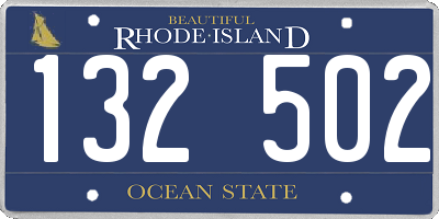 RI license plate 132502