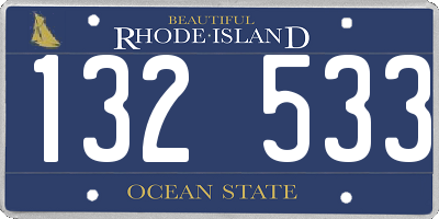 RI license plate 132533