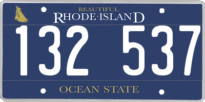 RI license plate 132537