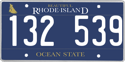 RI license plate 132539