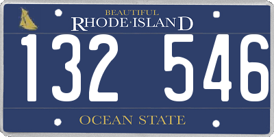 RI license plate 132546