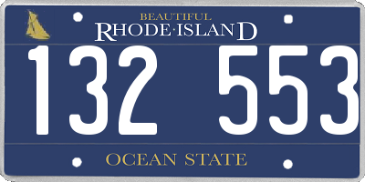 RI license plate 132553