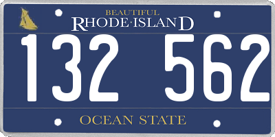 RI license plate 132562