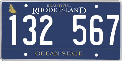 RI license plate 132567