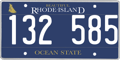 RI license plate 132585
