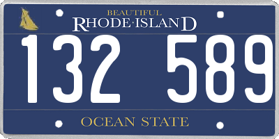 RI license plate 132589
