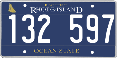 RI license plate 132597