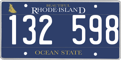 RI license plate 132598