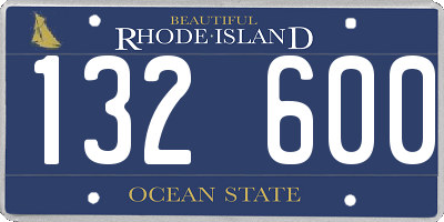 RI license plate 132600