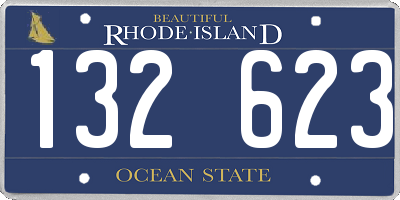 RI license plate 132623